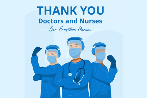 دانلود وکتور پرستاران در مبارزه با کرونا لایه باز مخصوص روز پرستار